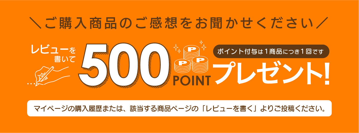 レビューを書くと500ポイントプレゼント
